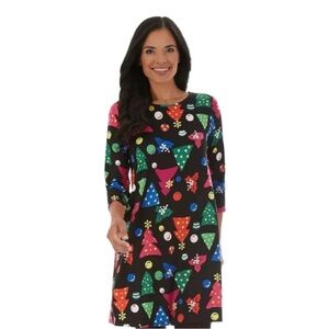 Dress Works Christmas Holiday Long Sleeve Above The Knee Dress size Small